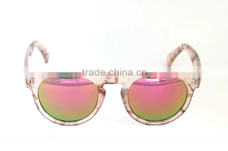2015 new arrival wholesale Leopard tortoise round sunglasses
