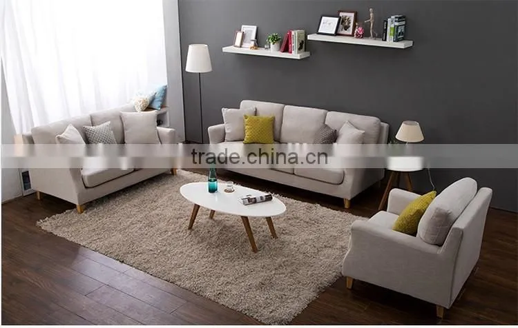modern wooden fabric modular sofa living room furniture 1+2+3 in nordic style with removable cover