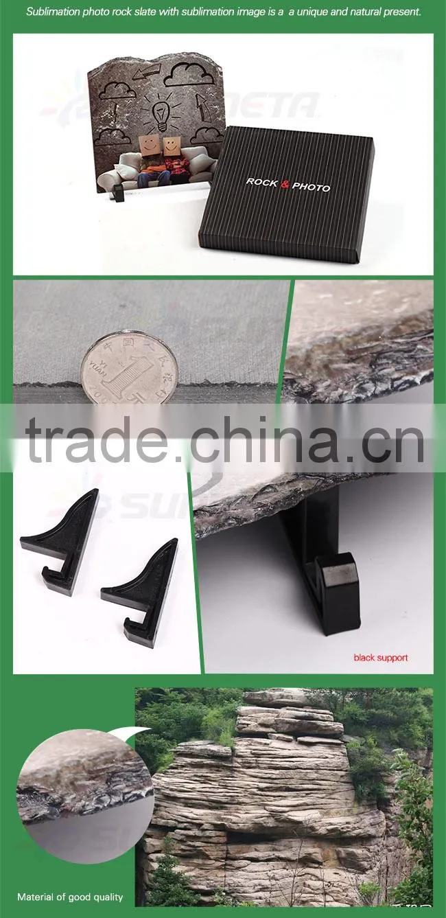 Sunmeta factory directly hot sale blank sublimation 3D decoration rock photo, slate
