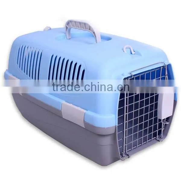 travel dog carrier made of plastic and steel wire sturdy and durable carrier for dog or cat