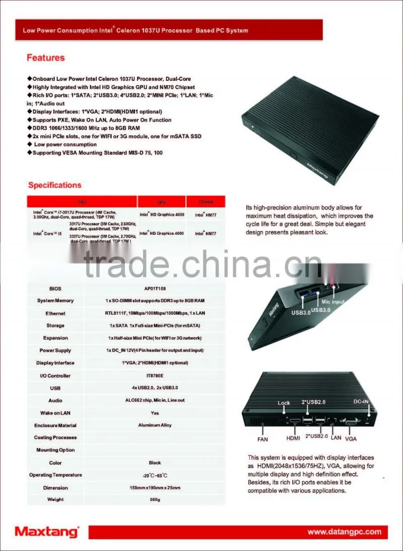 computer personal celeron 1037u computer