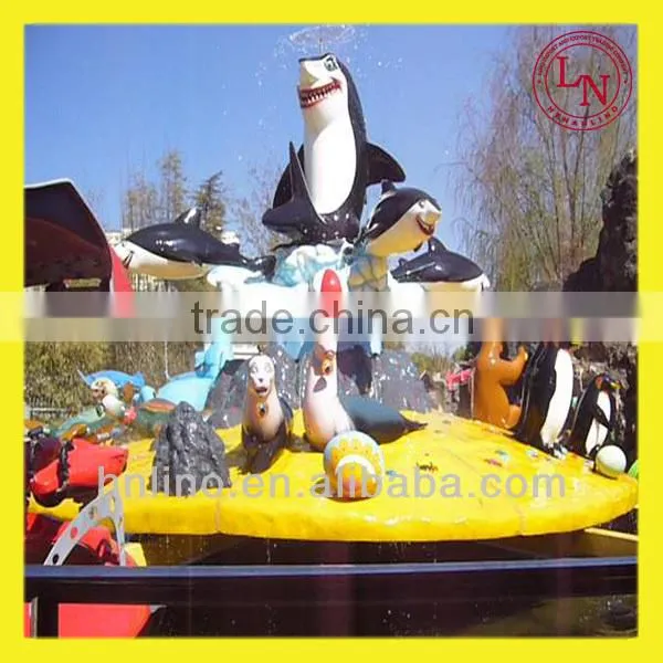 Swing rides amusement park fight shark, fighting on the island, shooting game rides