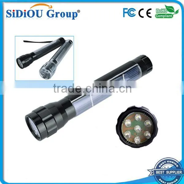rechargeable multifunction flashlight solar led flashlight