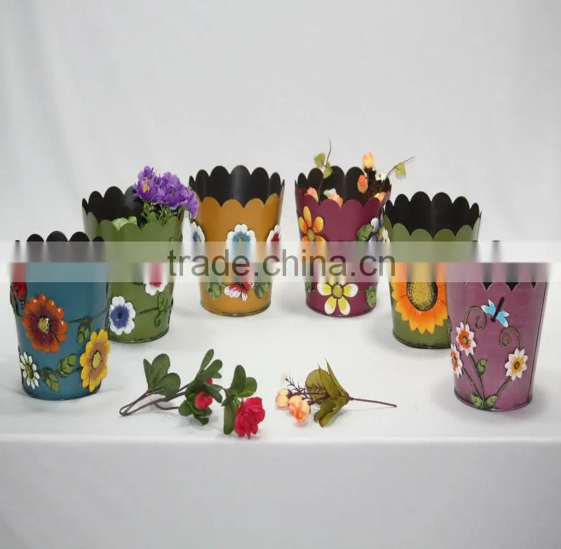 2014 new metal flower pot for gardening