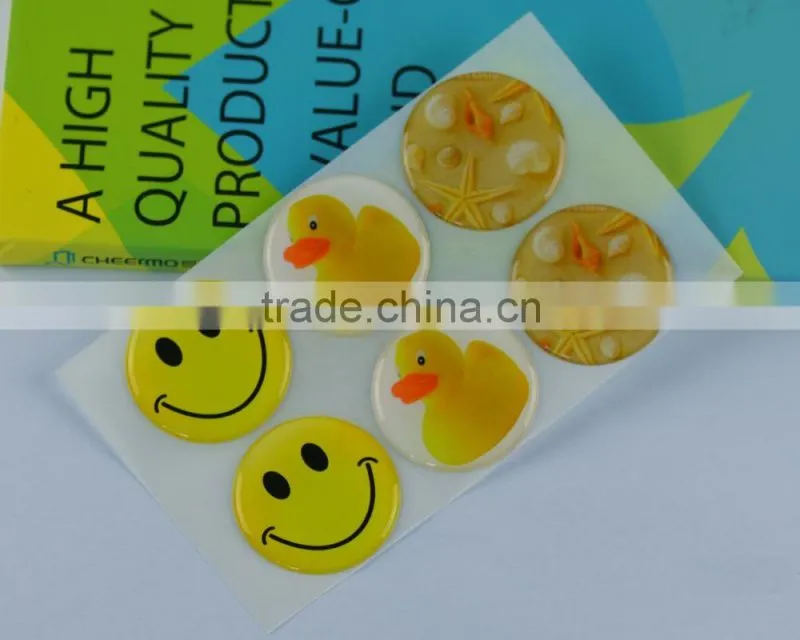 Funny heart-shaped custom epoxy sticker 3m epoxy sticker for decoration or children
