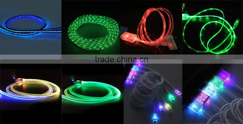 New premium colorful zipper usb cable 2 in 1 usb phone charger cable for samsung galaxy s7