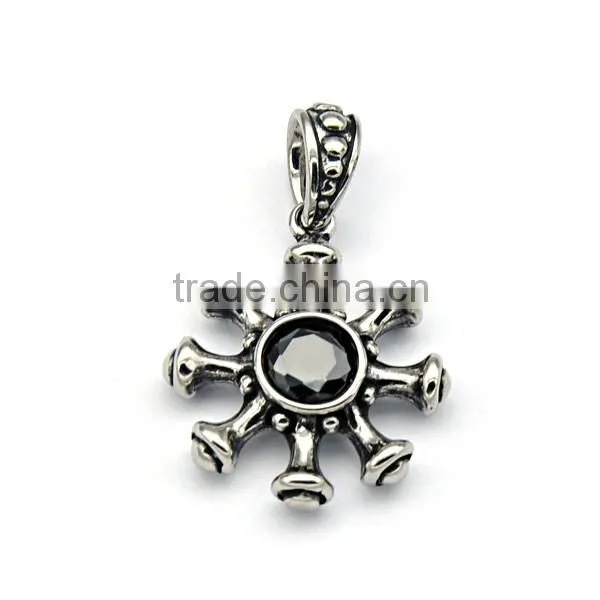 wholesale fashion jewelry high quality Rudder pendant casting black stone biker pendant jewelry