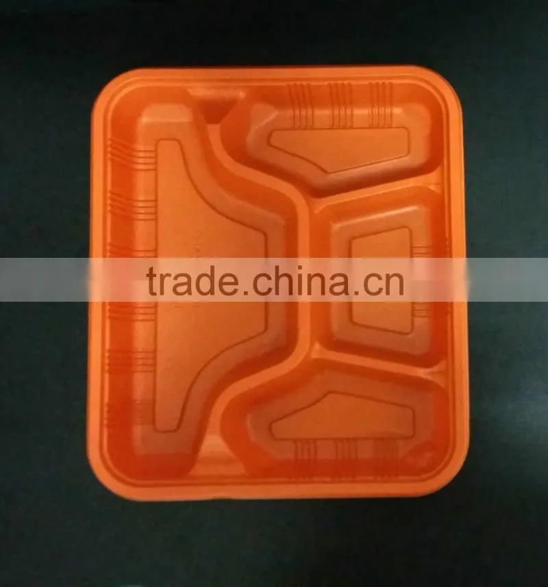 High quality disposable take-away food container with lid 4 compartment
