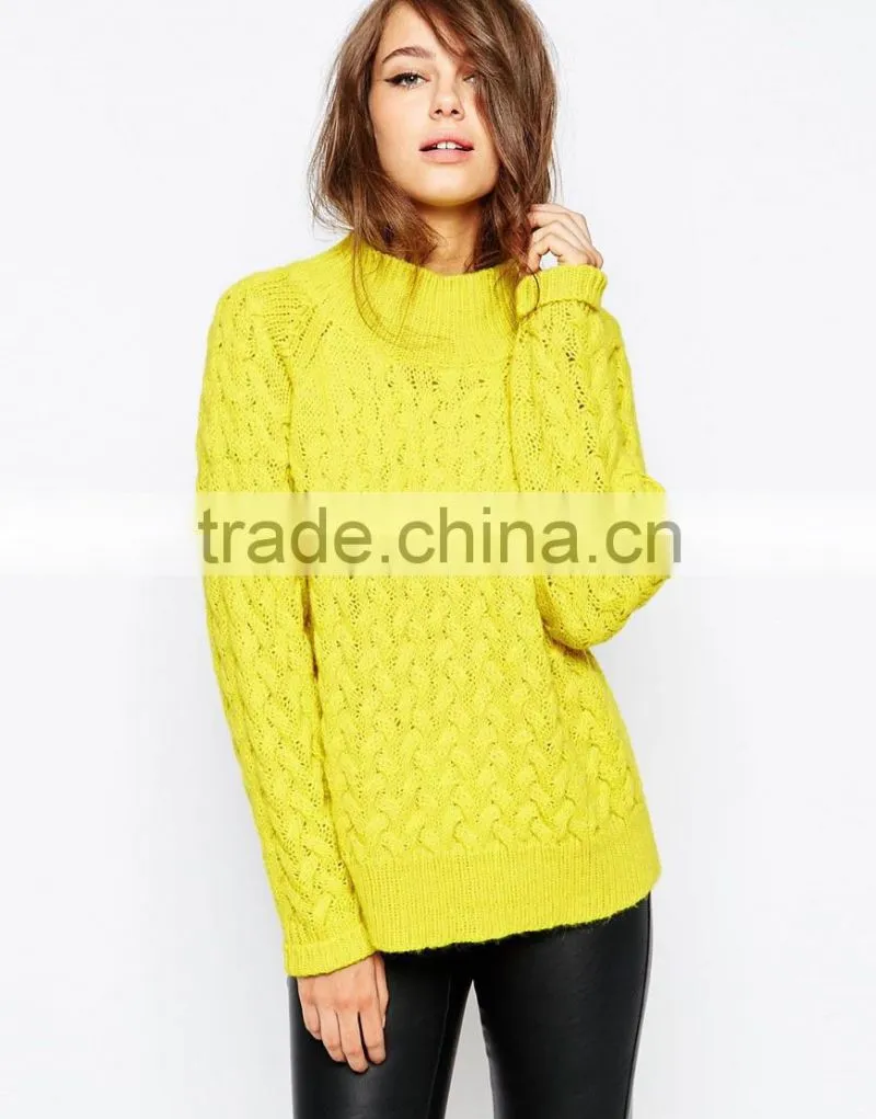 Women Acrylic and Wool knit Chunky Sweater