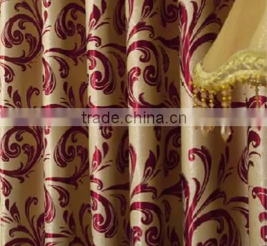 2015 moden flocd blackout fabric window curtain home textile sun protection curtain