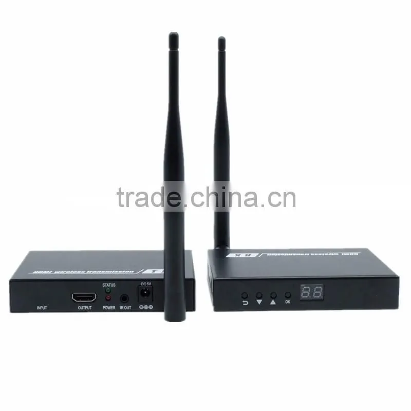 Full HD 1080P Wireless HDMI video audio transmitter receiver 2.4GHz/5GHz HDMI extender with loop out & IR up to 50m/164ft