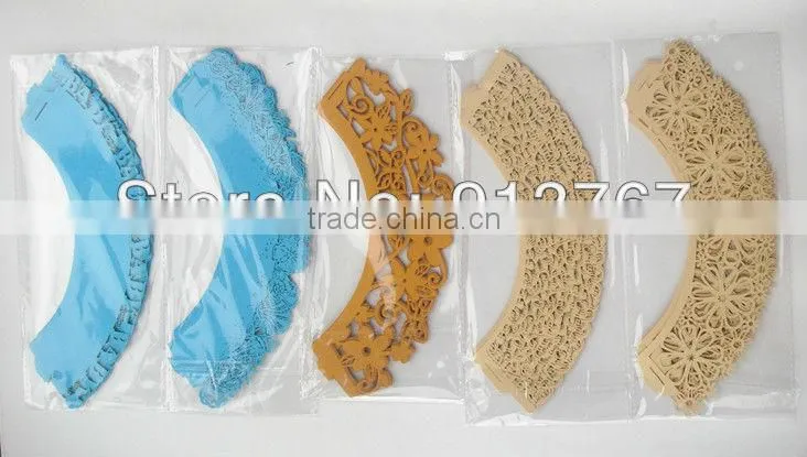 Laser cut paper cupcake wraps silver cupcake wrappers