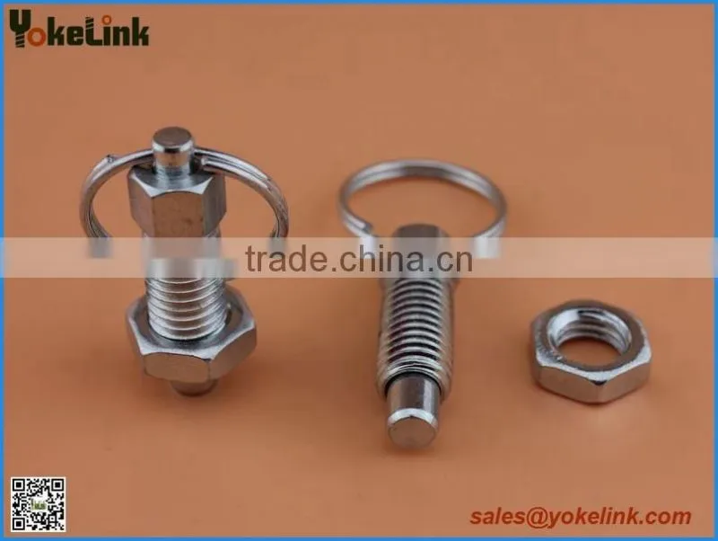 Spring plunger pin, plunger pin, ring pull plunger pin