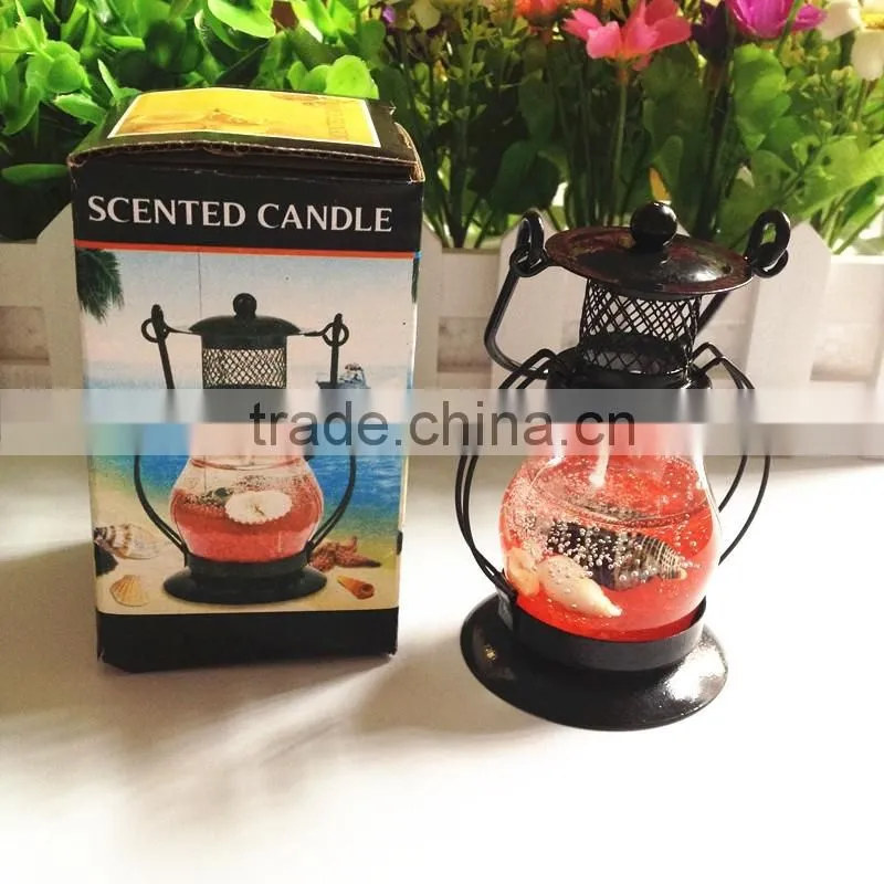 Wholesale High Quality and Aladdin Lamp Design as Wedding Decoration's Metal Lantern with Jelly Candle