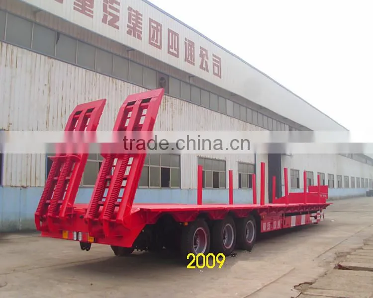 3 Axle 100T machine transport lowbed semi trailer in China for online shopping