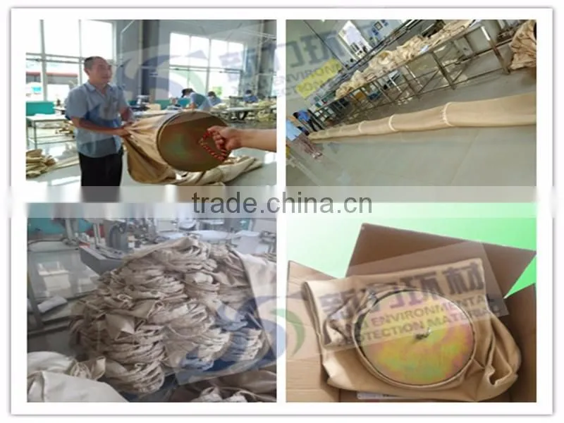 high temperature resistant fiberglass long filter bag with intermediate rings for power plant
