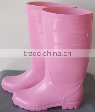 Ladies gumboots with custom printing pvc rain boots