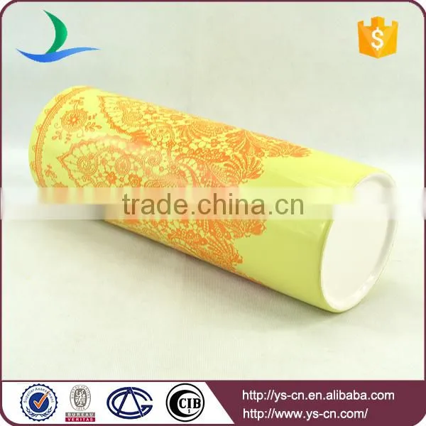 Yellow Glazed Ceramic Table Vase Home Decoration