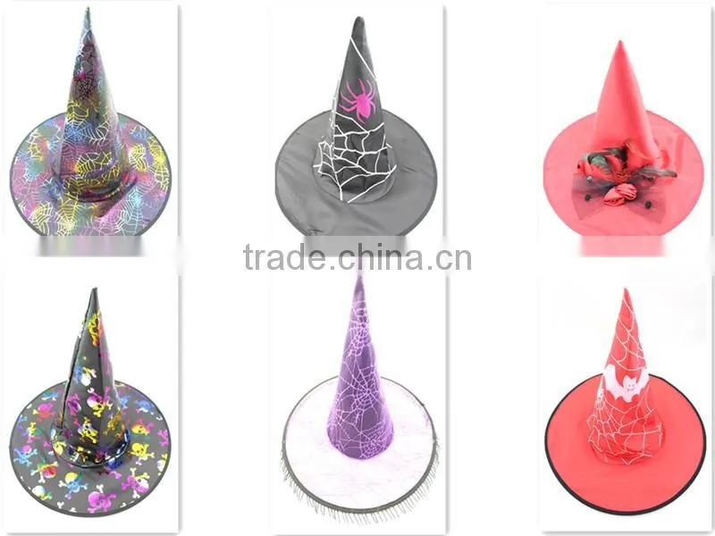 Halloween Costume cobweb skull witch Hat