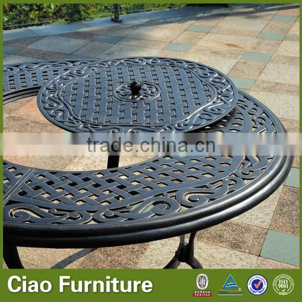 Bronze bbq roast table and chairs garden aluminium furniture
