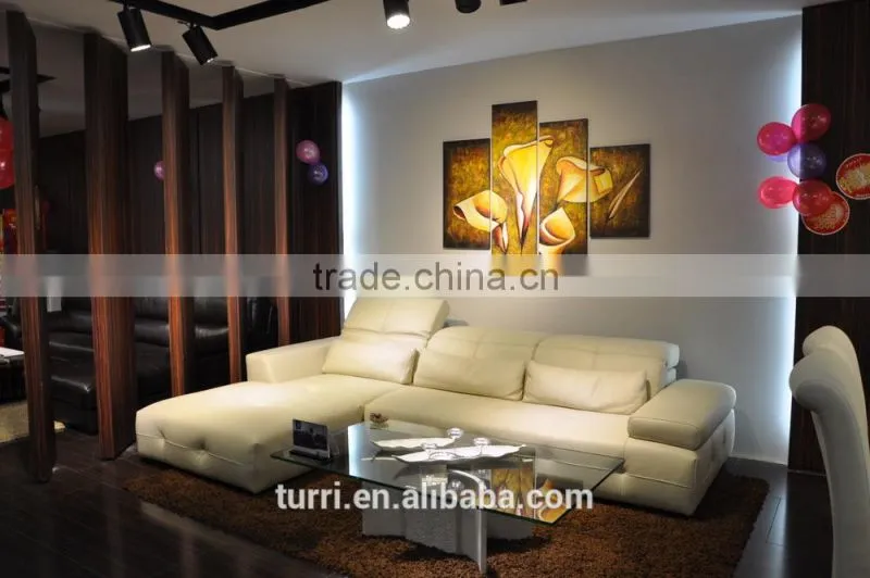Elegant Luxurious Classica L shape leather sofa set