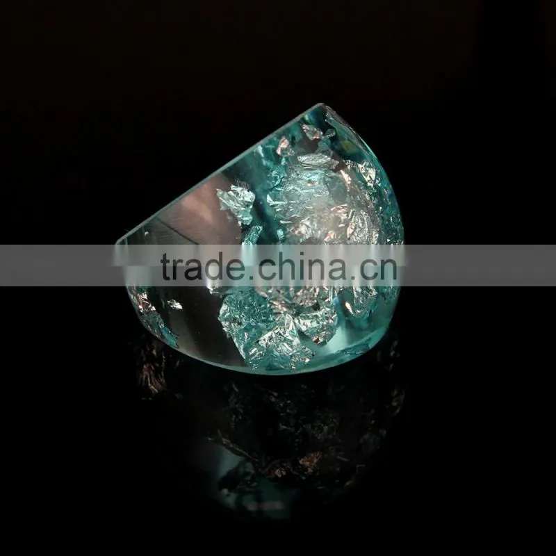 Blue Resin Ring Jewelry Lovely flowers Resin Ring women