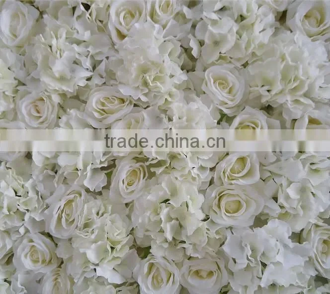 white artificial flower wall/fabric flower wall/fake flower wall