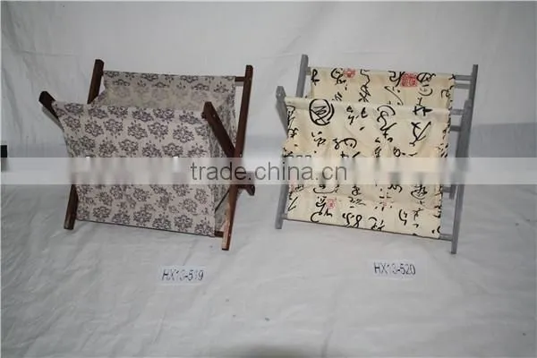 High Quality Grey X Wood Folding Magazine Rack