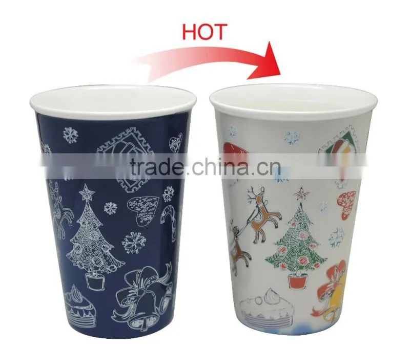 2017 good sale 11oz heat color changing mug with customized