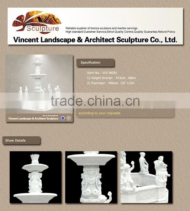 2015 high quality garden decor large fountain stone for sale