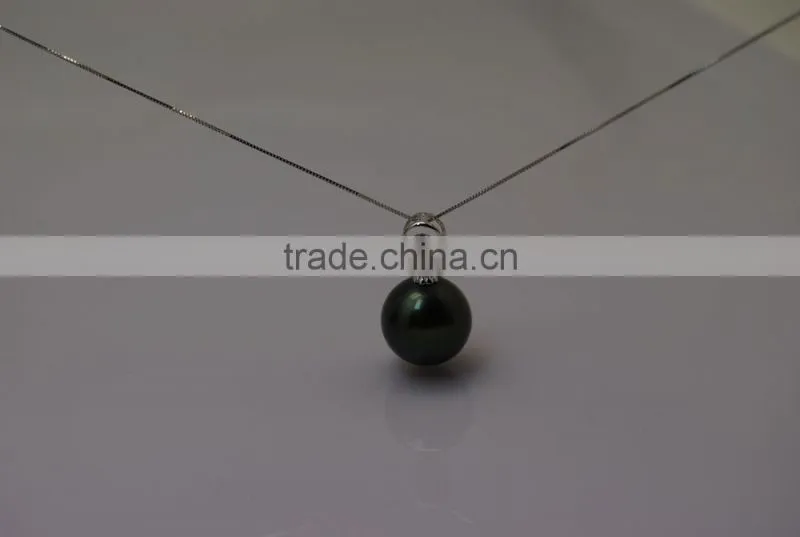 11-12mm TahitIan peacock green pearls pendant name designs