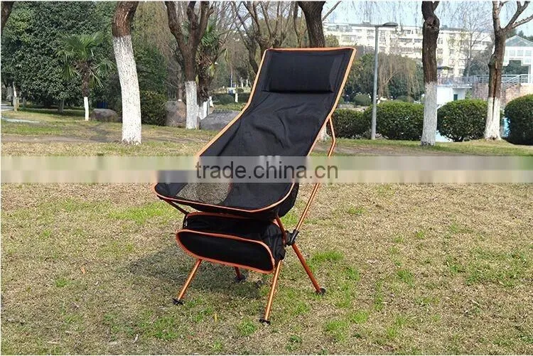 2016 new outdoor aluminum alloy extended edition moon chair folding portable fishing chair director chair with pillows