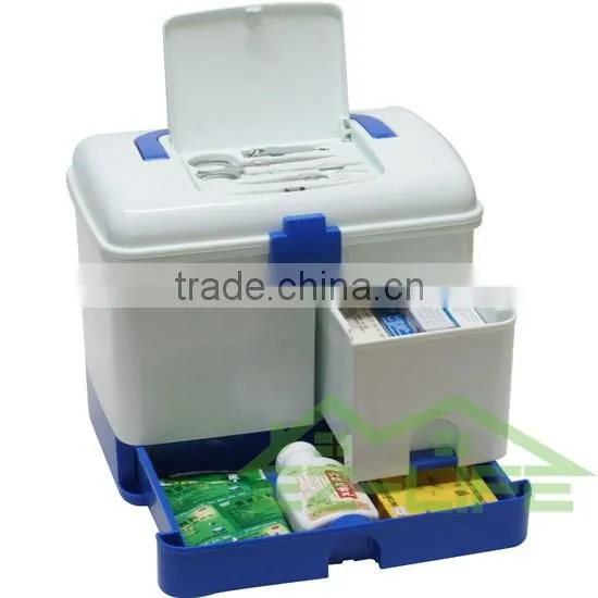 cheap hot sale top quality colorful plastic home use metal trunk clear first aid storage box with handle for small part