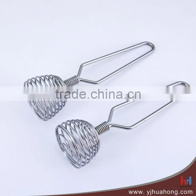 Wooden handle spiral spring wire whisk manual egg beater (HEW-43)