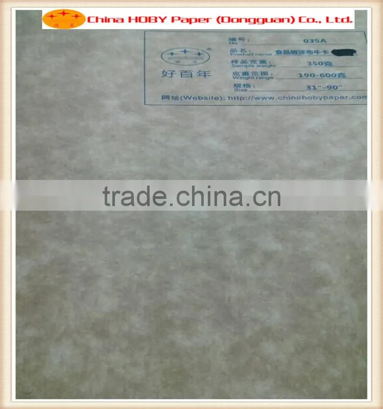 pe coated kraft paper for food