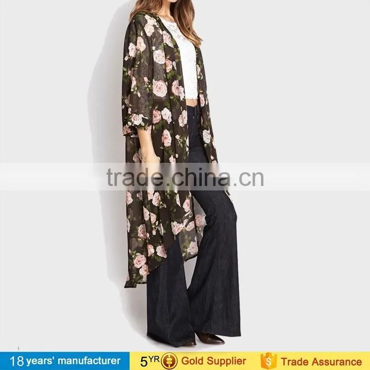 2014 factory wholesale Vintage Retro Boho Hippie Casual Chiffon Kimono Top