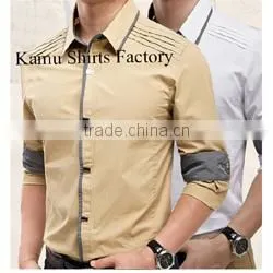 Luxury mens italian shirts contrast collar cuff double collar dress shirts