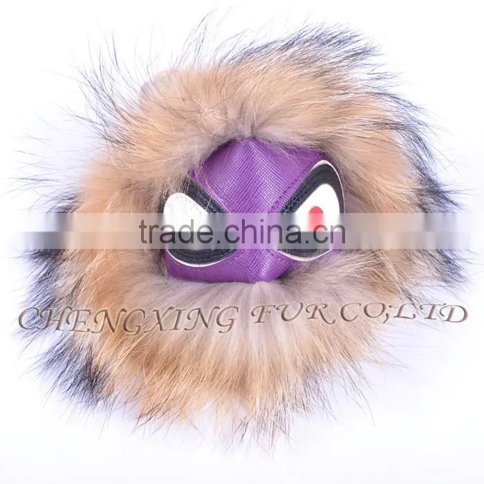 CX-R-48F New Arrival Fashion Fur Bag Charm Raccoon Fur Pom Keychain