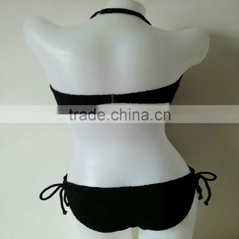 Top quality new arrival awesome hot black women bikini push up swimwear