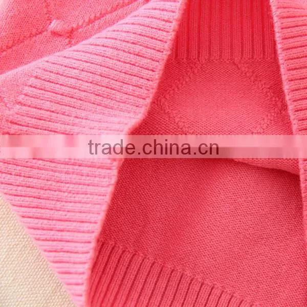 Newest Hot Sale Floral Appliqued Kids Clothing Pullover Girl's Red Long Sleeved Swaters for Girls