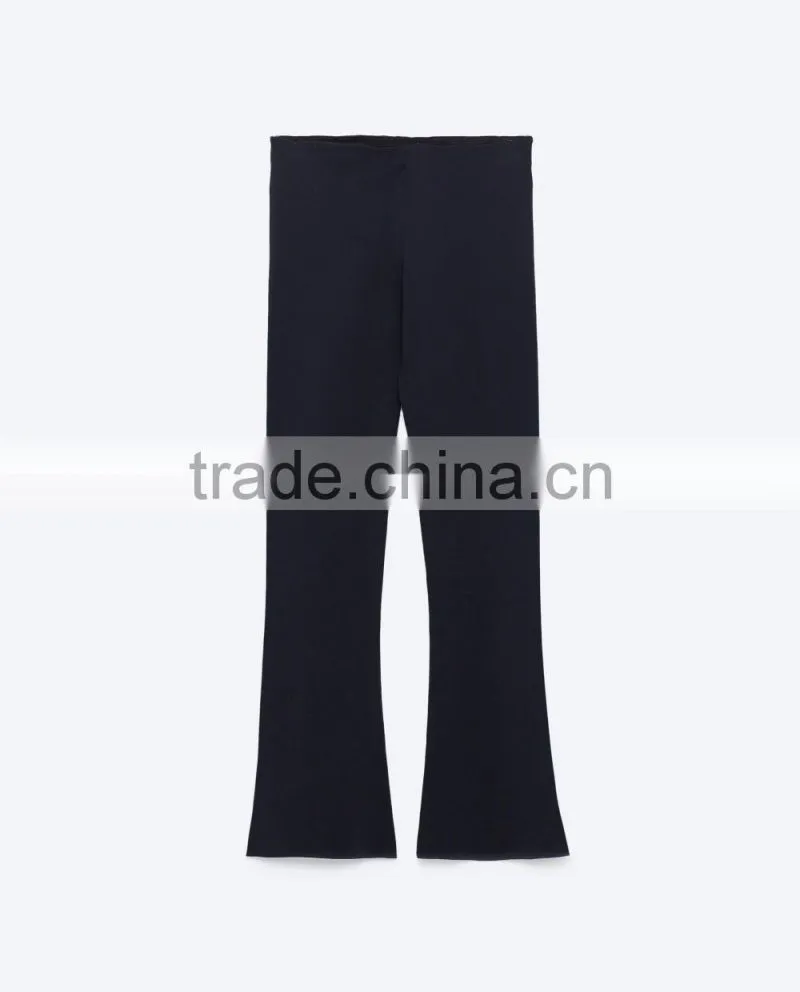 2016 Ladies top design fashion custom women apparel bell-bottom pants wholesale