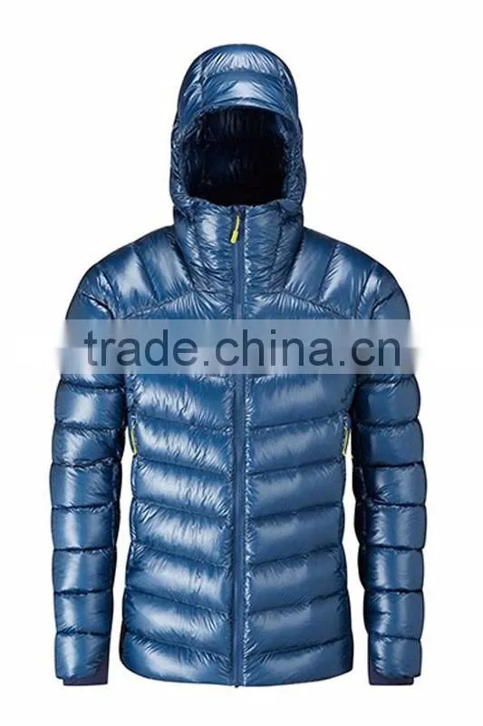 Custom fashion winter mens down feather jacket with hood 2017 zip jacket custom