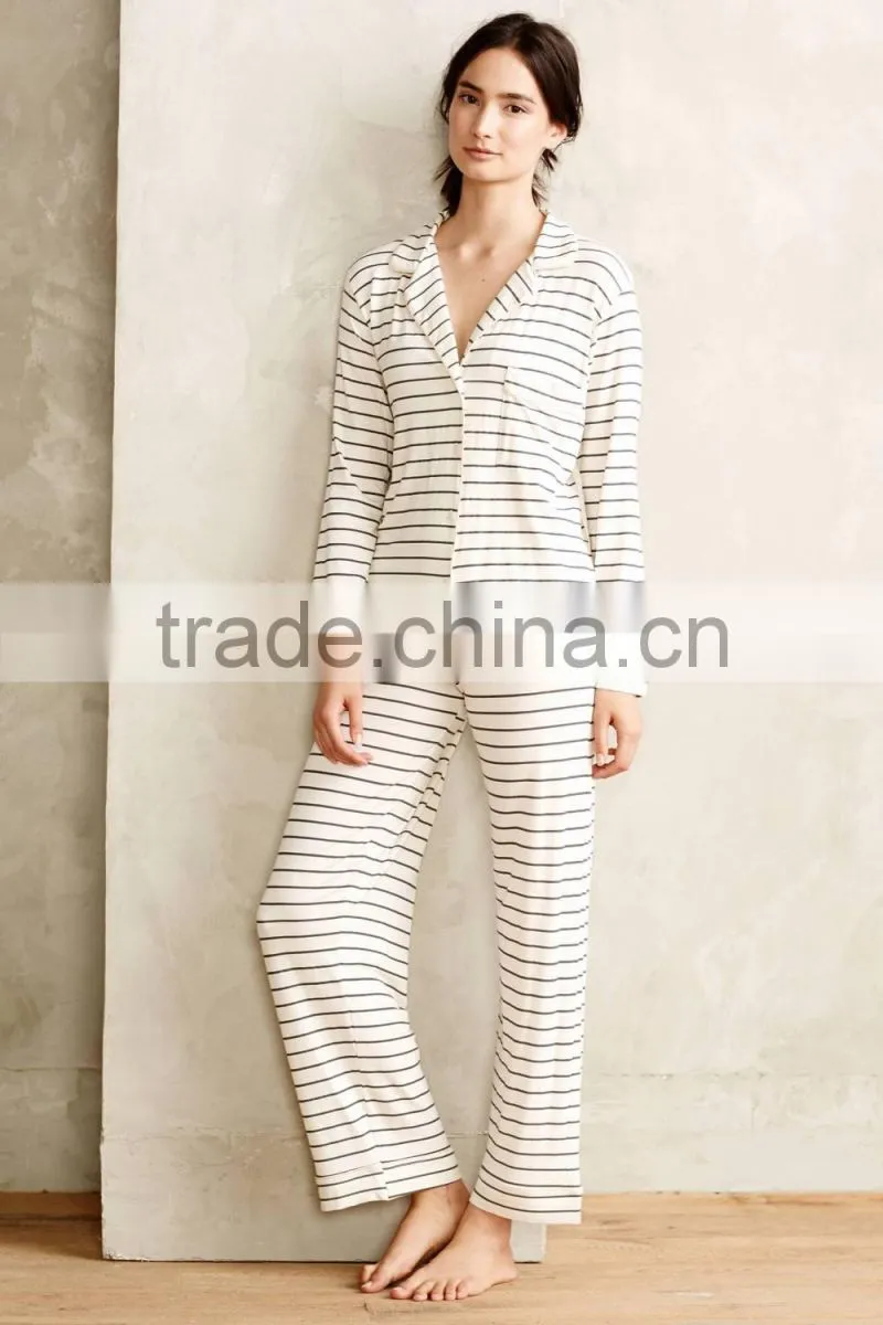 Black and white the-striped-pajamas sleep set