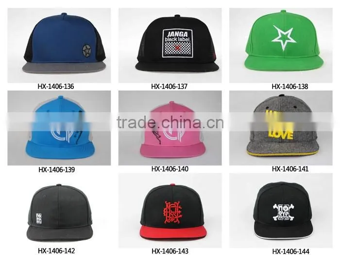 Green underbrim snapback cap,custom 3D embroidery snapback cap,black cotton snapback cap