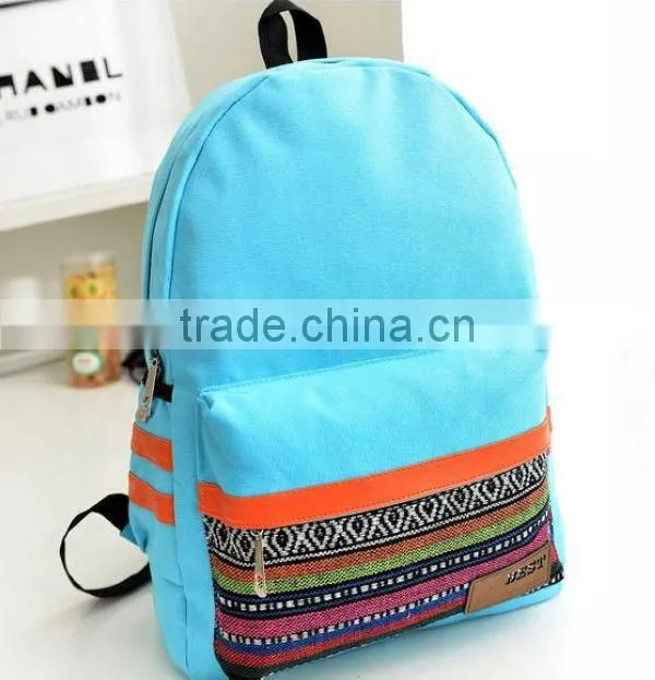 Camping wholesale 2014 trendy cool custom blank canvas outdoor backpack