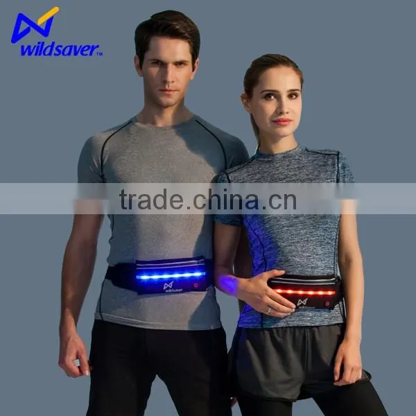 battery control LED flashing reflective flip belt running safety warning belt