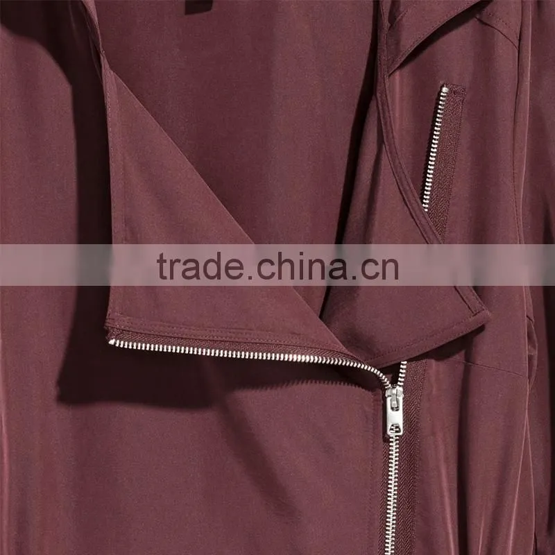 Hooded parka diagonal zip drawstring waist womens long warm jackets