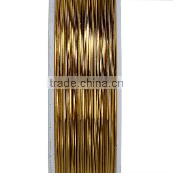 Copper Beading Wire Thread Cord Round Gold Plated 0.5mm Dia. , 2 Rolls