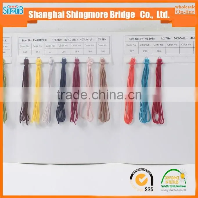 China supplier from knitted cotton yarn factory cheap wholesale cotton yarn with silk for yarns knitting