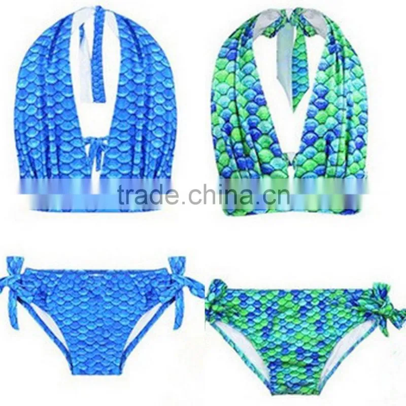Kids Girls Mermaid Swimming Costumes Swimmable Bikini Set Swimwear Swimsuit